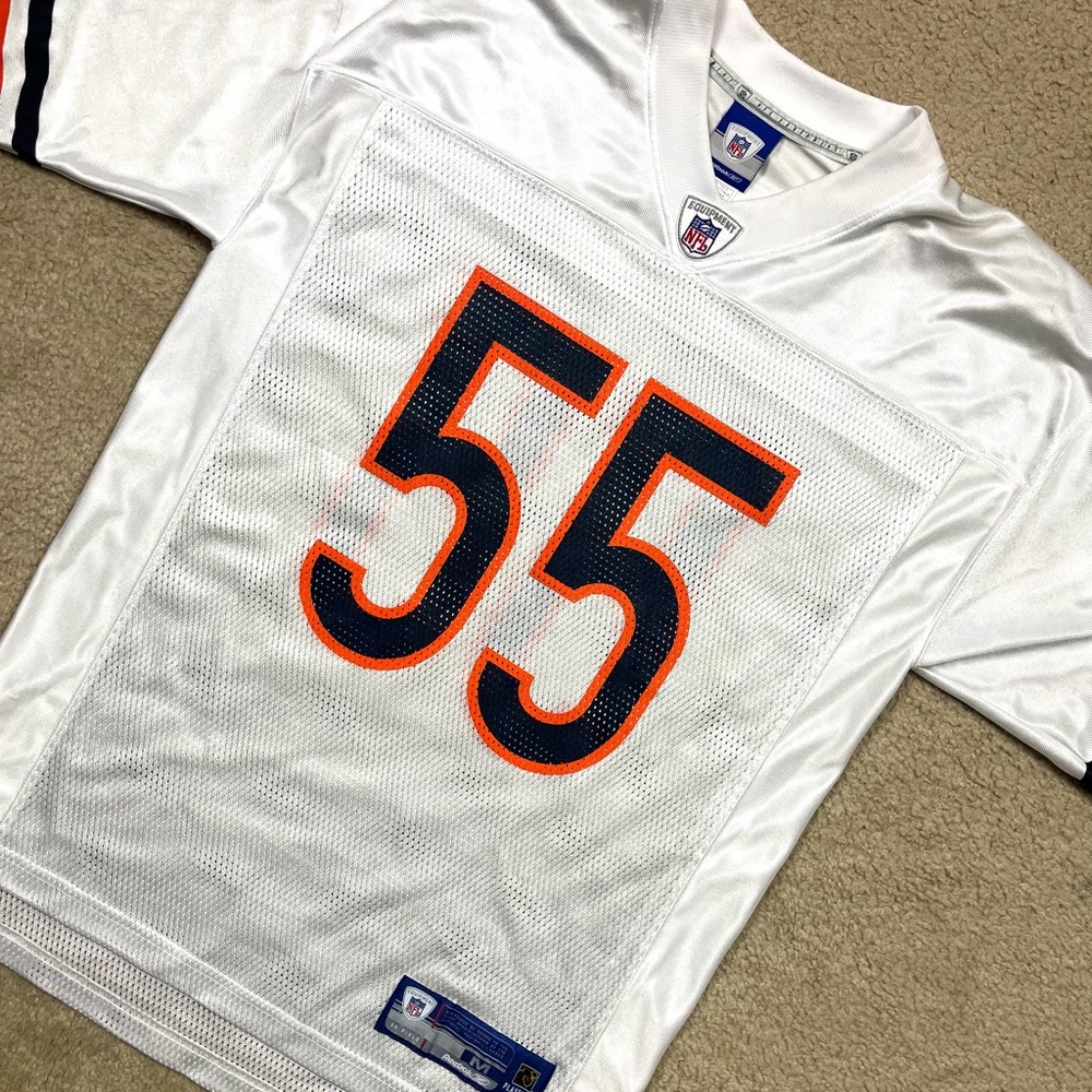 Lance Briggs NFL Chicago Bears White #55 Reebok Jersey Men’s Size Medium